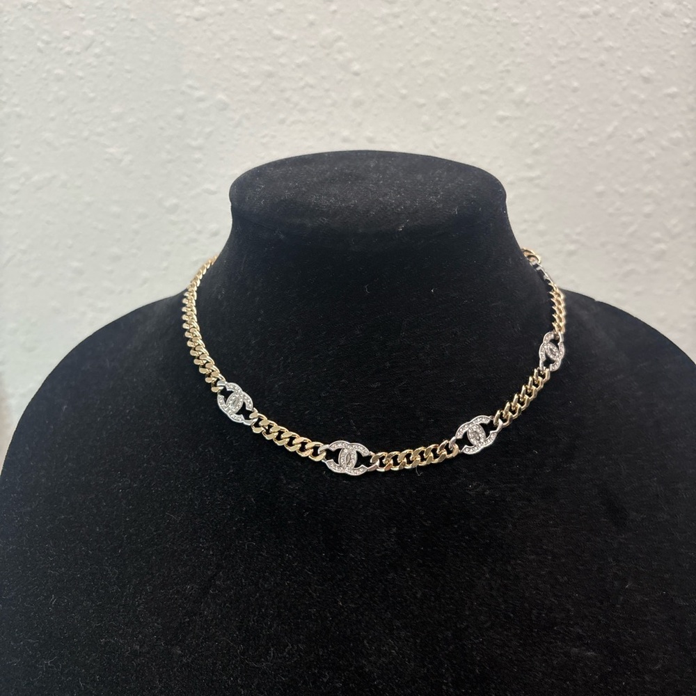 Elegant Gold and Silver Chain Necklace